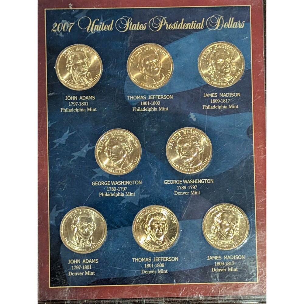2007 US Presidential 1 Dollar Coin Set Inaugural First Year